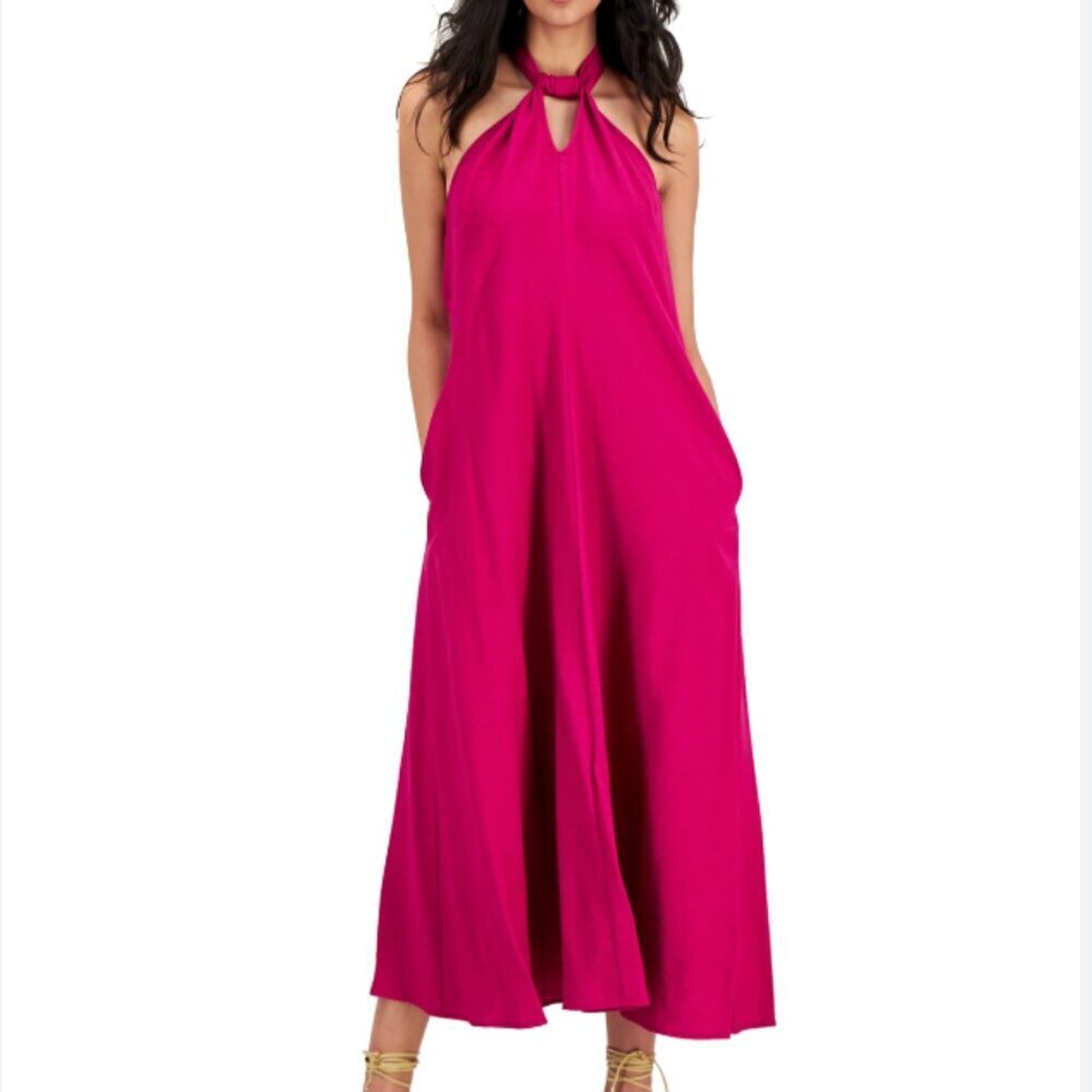 INC Sleeveless Halter Neck Maxi Dress - Cranberry Rose Pink - size 1X - Picture 9 of 9